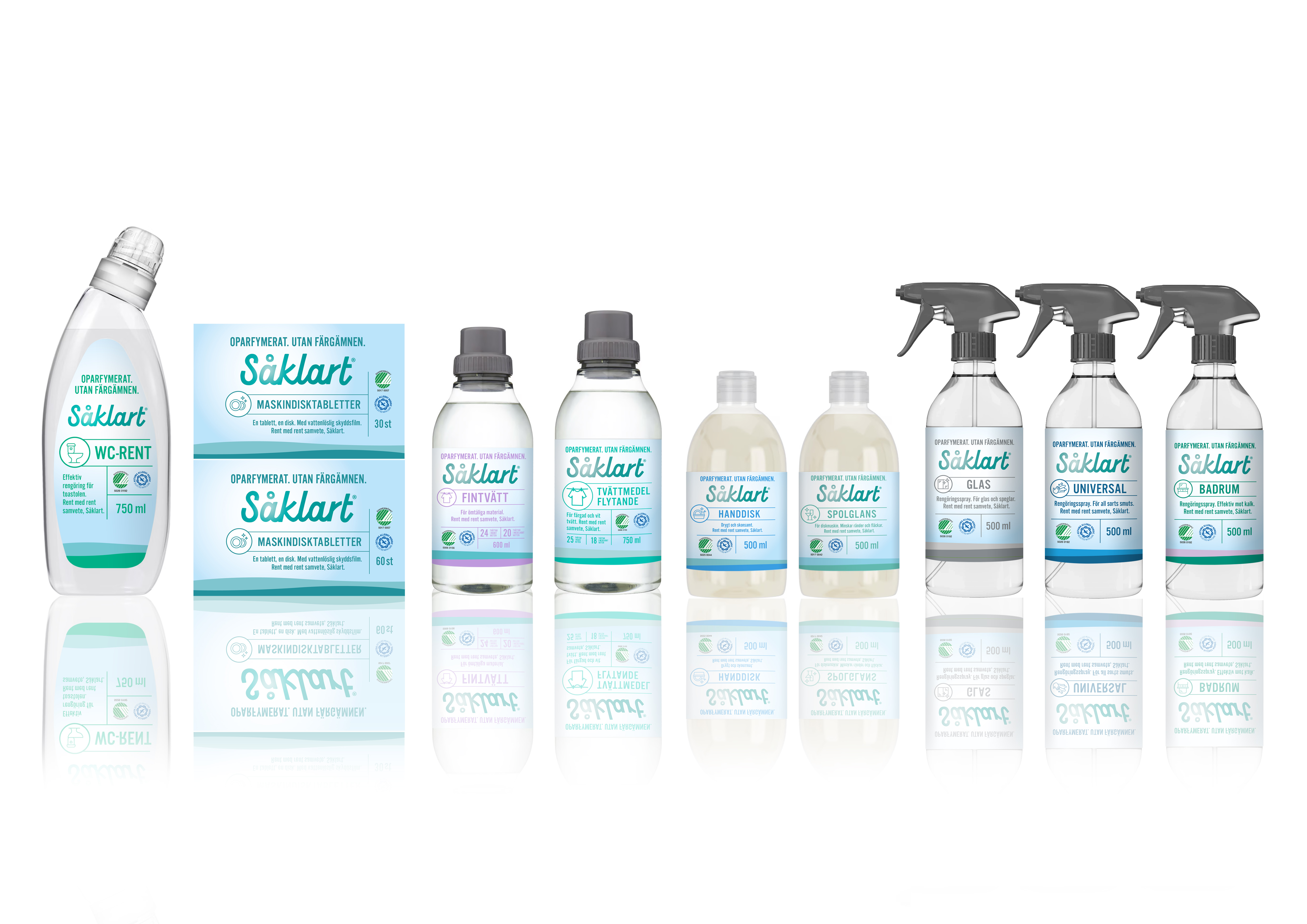 Samlingsbild på varor från Såklart